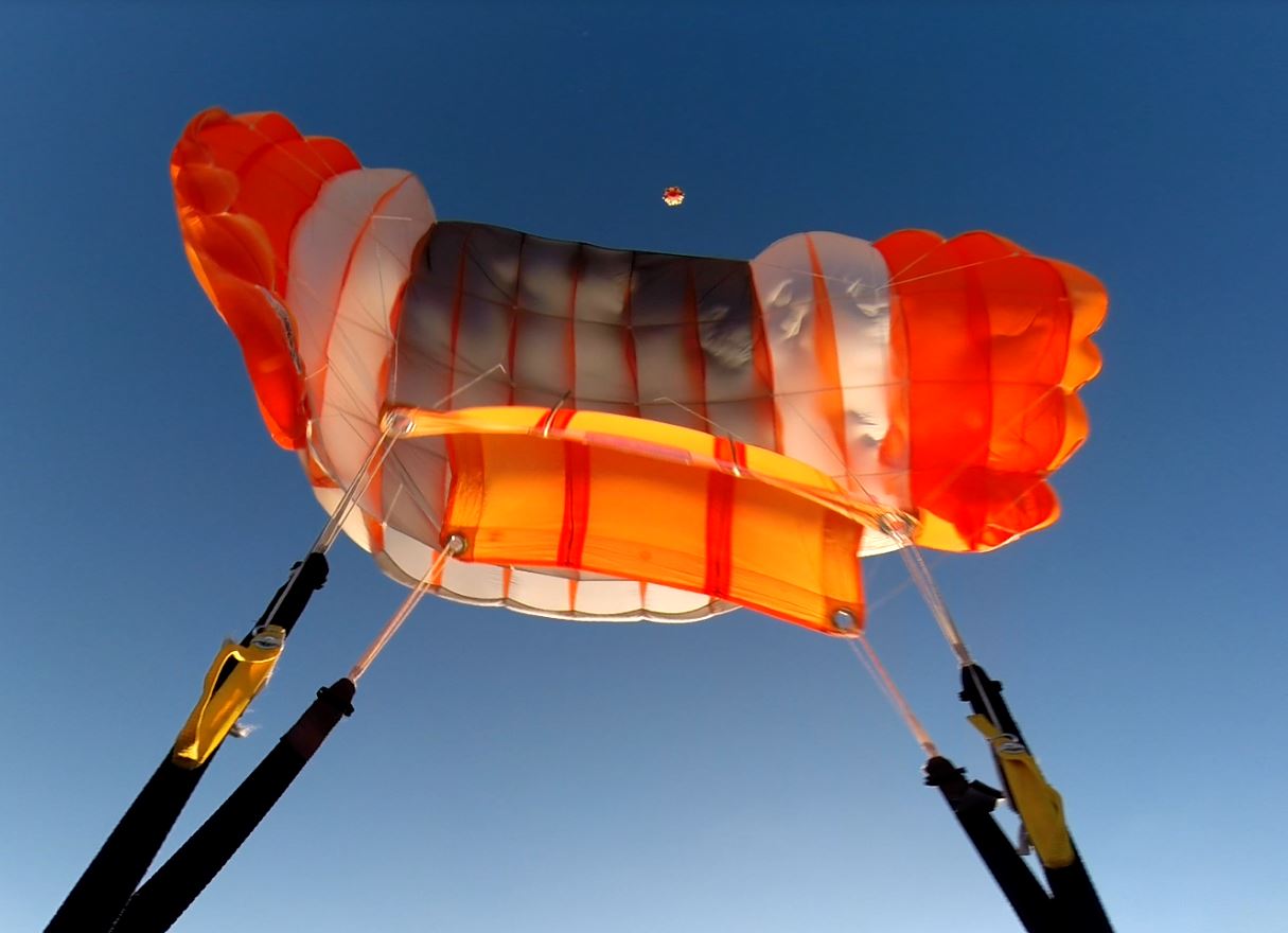 Canopy open balloon above